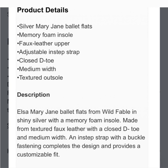 NEW Women's Elsa Mary Jane Ballet Flats Wild Fable Silver Sz 9 - Picture 2 of 2